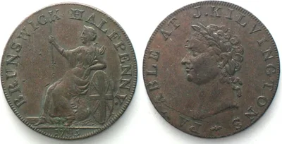 1795 MIDDLESEX. Brunswick, Kilvington Halfpenny 1795, copper, UNC-!