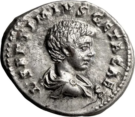 Geta as Caesar. Denarius