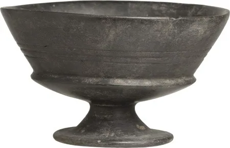 Etruscan Bucchero Footed Chalice