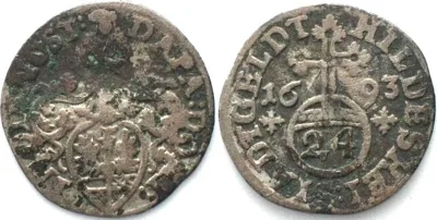 1693 HILDESHEIM, City. 1/24 Thaler 1693, silver, VF+
