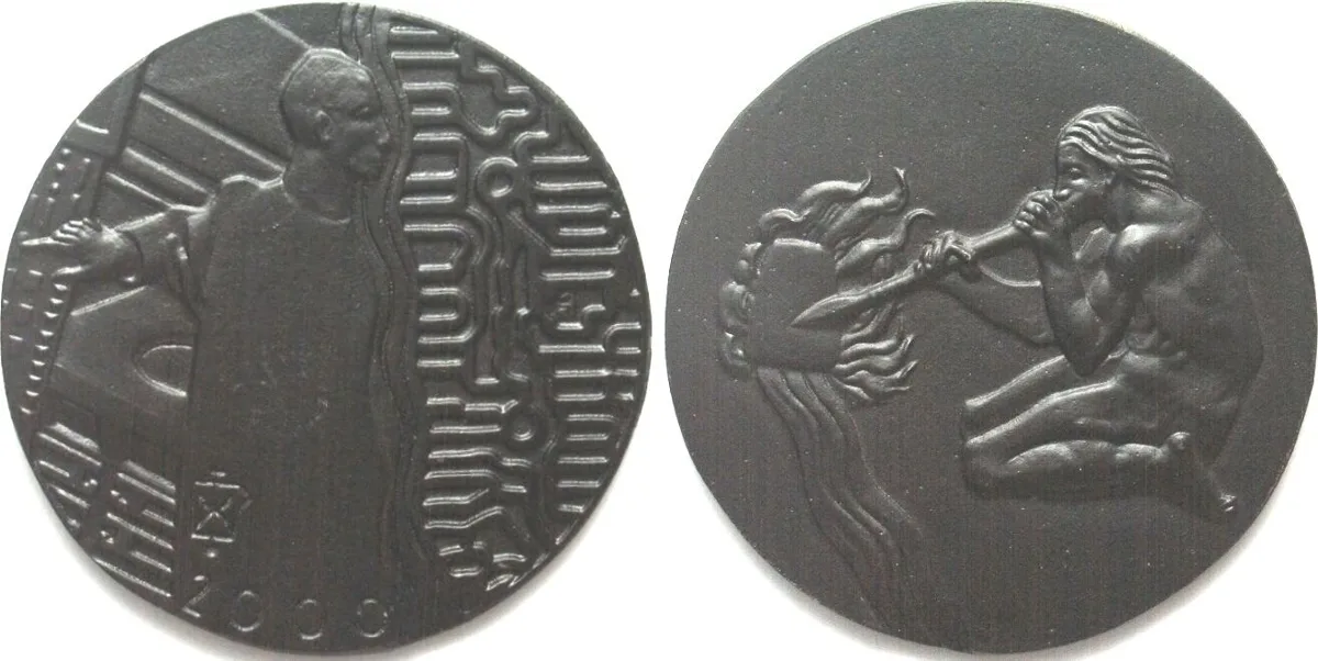 2000 FORMING & CASTING Annual plaque 2000 iron cast by FOUNDRY INSTITUTE FREIBERG UNC