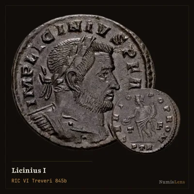 Licinius I Nummus, Trier 310-313 AD - GENIO POP ROM, RIC VI Treveri 845b