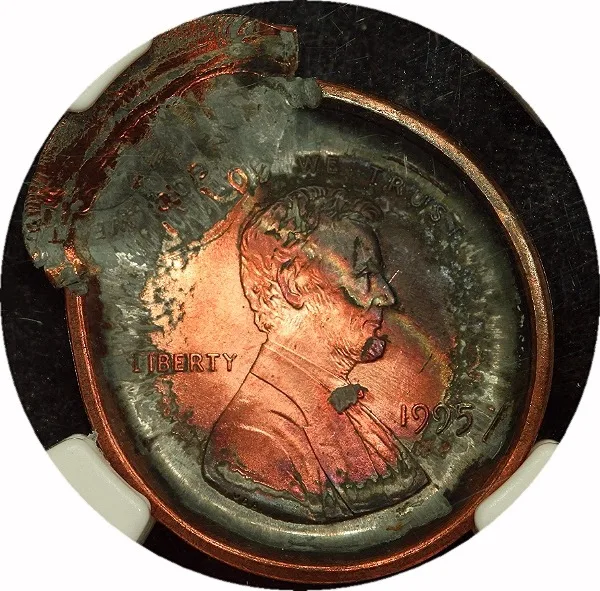 Lincoln Cent, 1995, Double Struck Obverse Die Cap, 1¢, MS64 RB, NGC