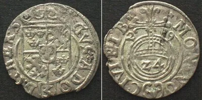 1629 Poland SWEDISH ELBING. Poltorak (1/24 Thaler) 1629 GUSTAV II ADOLF silver UNC-!