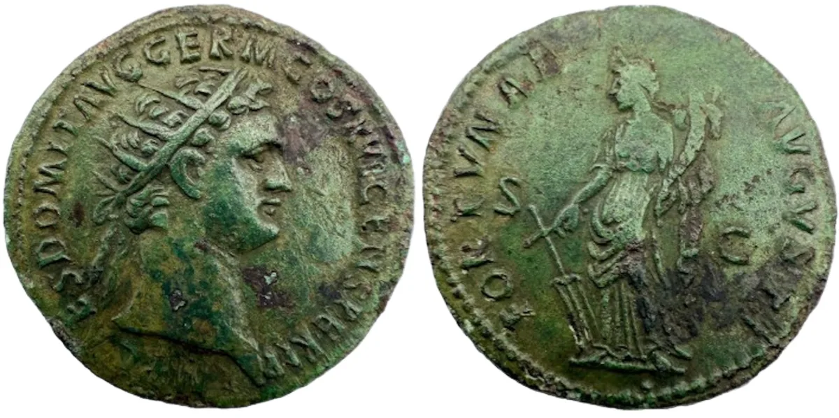 Domitian Dupondius- Lovely Patina