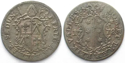 1778 VALAIS Bishopric SITTEN Batzen 1778 FRANZ FRIEDR. AMBUEL billon aXF! EF-