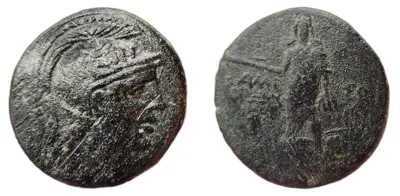 AE 30 — Amisos, Pontos — Time of Mithradates VI Eupator — Athena — Perseus