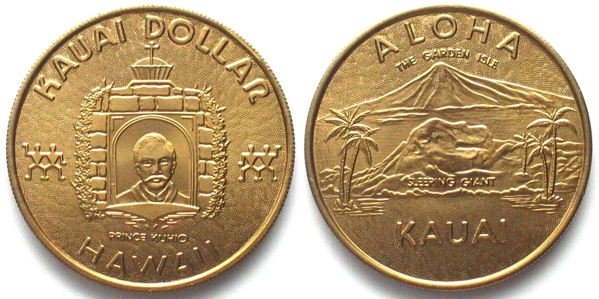 1976 HAWAII Kauai Dollar ND (1976) PRINCE KUHIO brass UNC