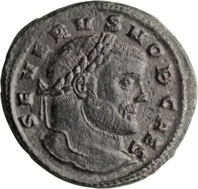 Severus II as Caesar. Follis