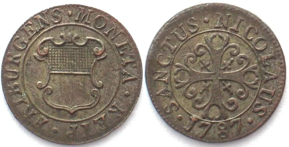 1787 Swiss Cantons FREIBURG 1/2 Kreuzer 1787 billon AU!