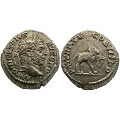 Caracalla Denarius - Elephant