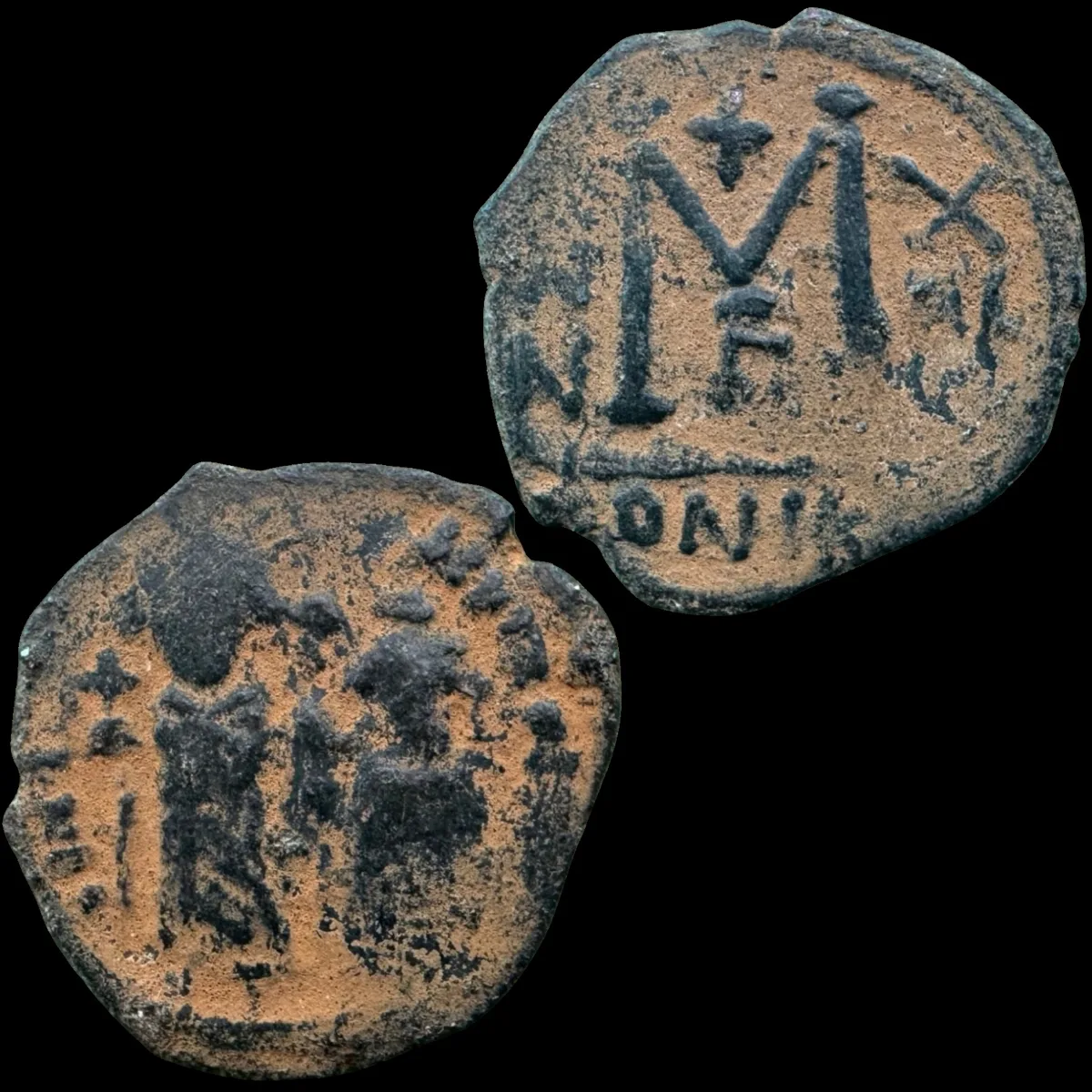 SASANIAN Byzantine Follis -- Khosrau II -- time of Heraclius
