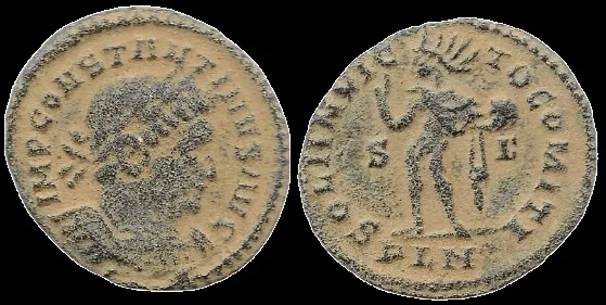 Constantine I 313-315 AD, AE 21mm 2.64 Follis London, Desert patina Rated C3
