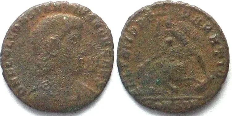CONSTANTIUS GALLUS (351-354 AD). AE Follis, as caesar, FEL TEMP REPARATIO VF