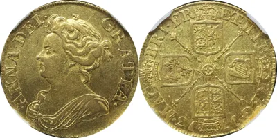 Guinea 1713 Queen of Anne AU 53