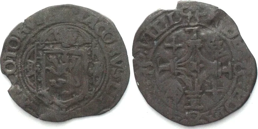 1488-1513 SCOTLAND. Plack JAMES IV 1488-1513, billon RARE! VF
