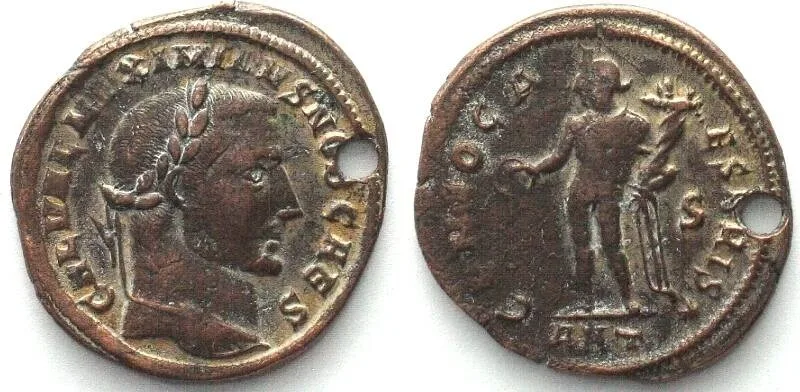 308-309 MAXIMINUS II. AE Follis 24mm GENIO CAESARIS Antioch 308-309, aXF EF-
