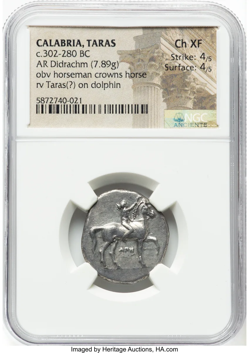 CALABRIA. Tarentum. NGC Choice XF 4/5 - 4/5.