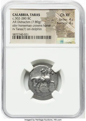 CALABRIA. Tarentum. NGC Choice XF 4/5 - 4/5.