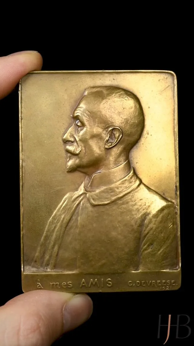 Belgium, MEDALIC SELF PORTRAIT OF GODEFROID DEVREESE, 1921, Medal, UNC