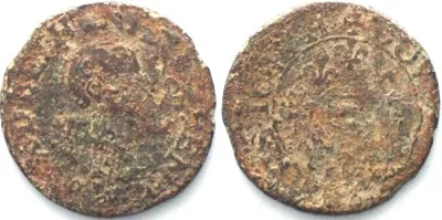 1641 BOISBELLE & HENRICHEMONT Double Tournois 1641 H, MAXIMILIAN I of BETHUNE VF-