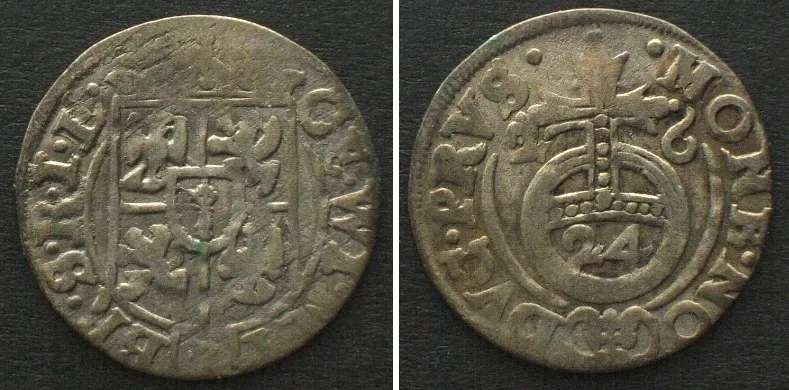 1626 BRANDENBURG 1/24 Thaler 1626, Königsberg mint, GEORG WILHELM silver VF