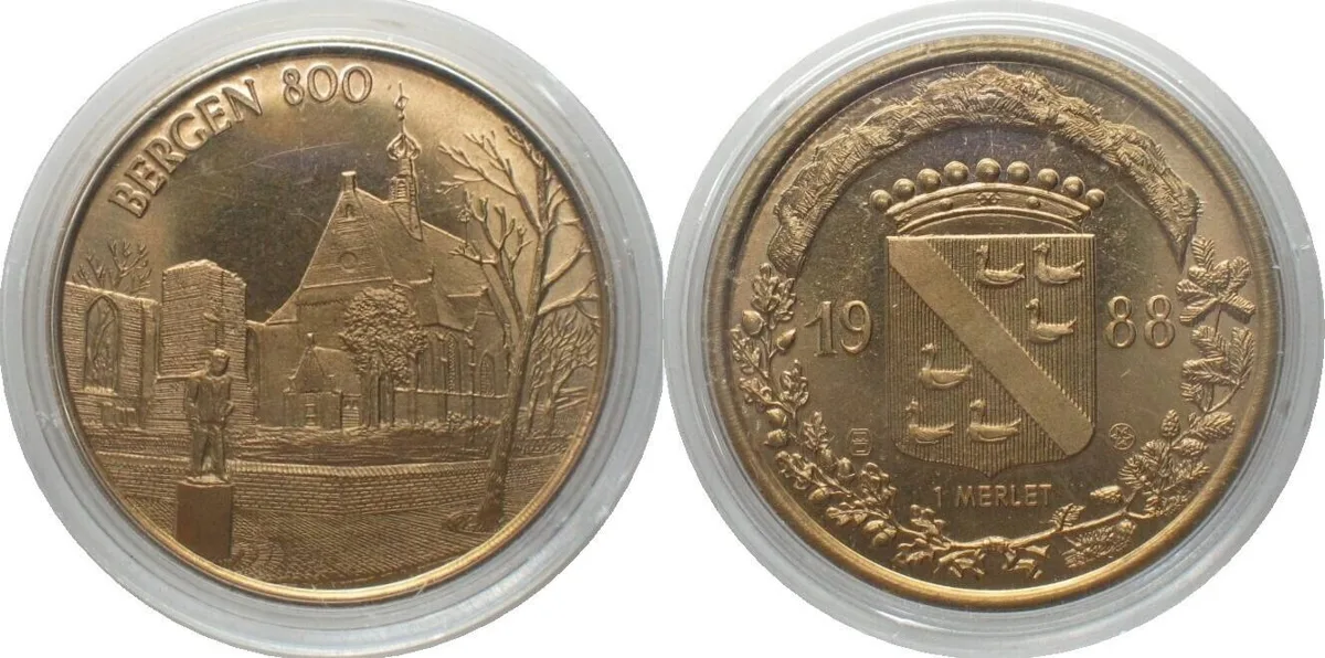 1988 NL - BERGEN 1 Merlet 1988, 800TH ANNIVERSARY, bronze Proof