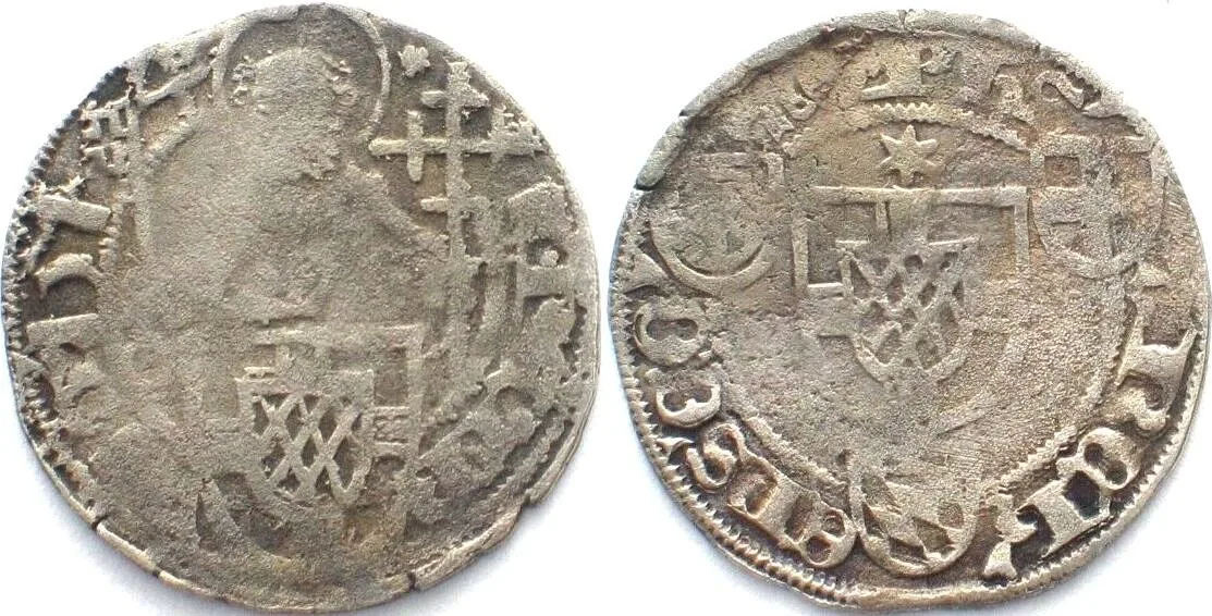 1514 German States COLOGNE. 1/2 Albus 1514 PHILIPP II VON DAUN silver VF