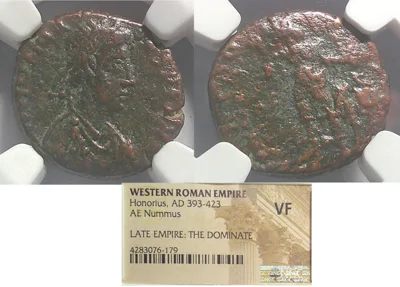 WESTERN ROMAN EMPRE Honorius AD 393-423 AE Nummus NGC VF