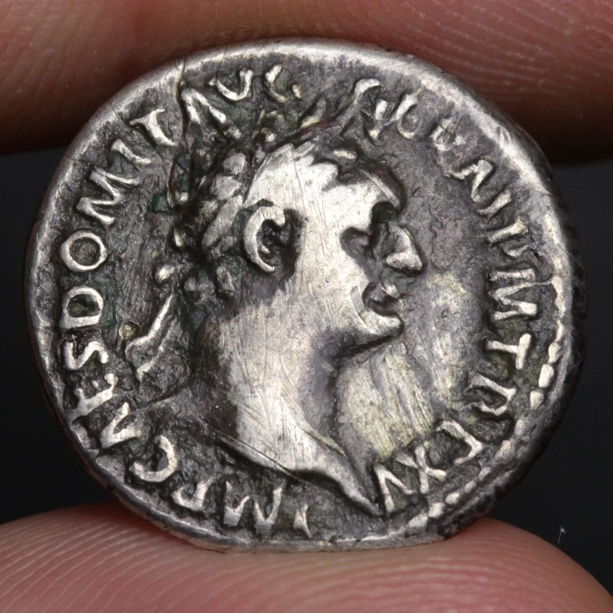 Domitian Denarius 95AD Ancient Roman Empire Silver Coin - Minerva