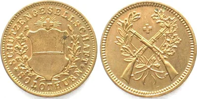 1801-1900 Swiss SOLOTHURN Shooting Jeton ND(19th cent.) brass UNC!