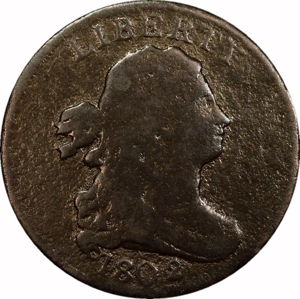 Liberty Cap Half Cent, 1802/0, Rev. 1802, ½¢ , PCGS, VG Details (Env. Damage)