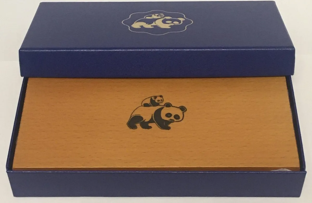 2018 FIJI Gold & Silver PANDA 2018, 1 $ silver 1 oz, 5 $ gold w. box, cardboard COA Prooflike
