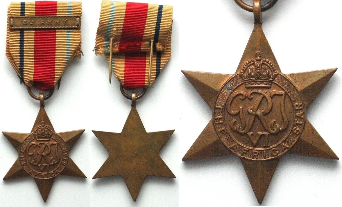 1945 THE AFRICA STAR with ribbon, clasp 8TH ARMY UNC-