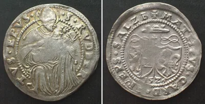 1526 SALZBURG 10 Kreuzer 1526 MATTHÄUS LANG VON WELLENBURG silver AU/UNC!