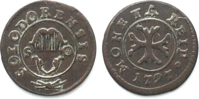 1797 Swiss Cantons SOLOTHURN 1/2 Kreuzer 1797 billon VF-XF