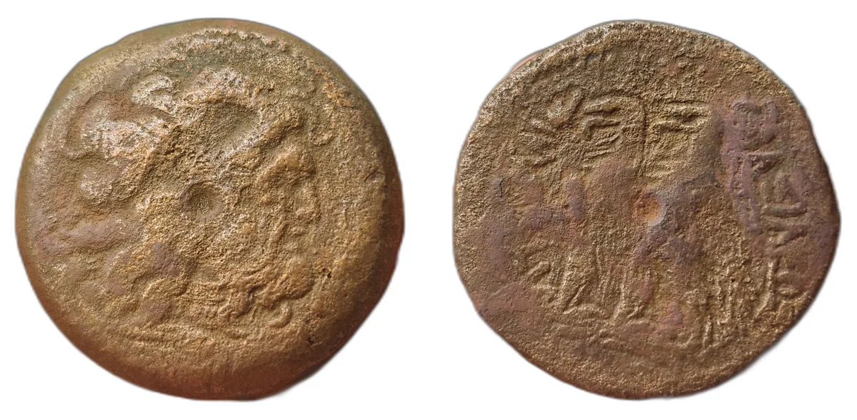 Ptolemy IX Soter II or Ptolemy X Alexander I - 35.92 g AE 34 - 100 Units