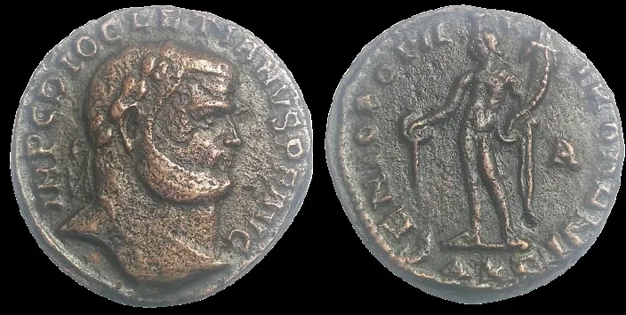 ROMAN DIOCLETIAN 284-305 AD (Struck 301 AD) Large AE 24.3mm, 9.06gm Follis, Alexandria Mint, Scarce