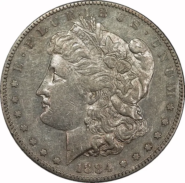Morgan Dollar, 1884-S, $1, AU50 , PCGS