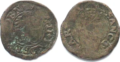 1600-1605 Swiss URI & NIDWALDEN Schilling ND(1600-05) Altdorf billon VF+ RARE! VF+