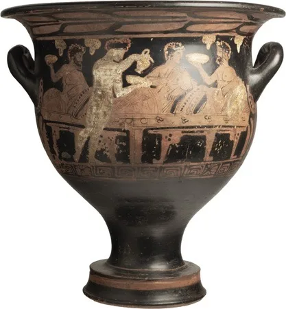 Apulian Red-Figure Bell Krater with Banquet Scene