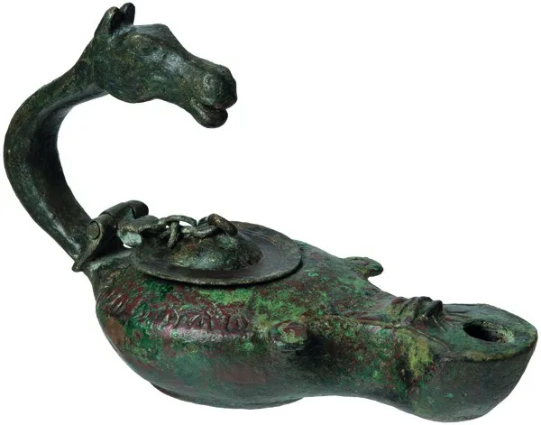 Late Roman, Early Byzantine Bronze Oil Lamp