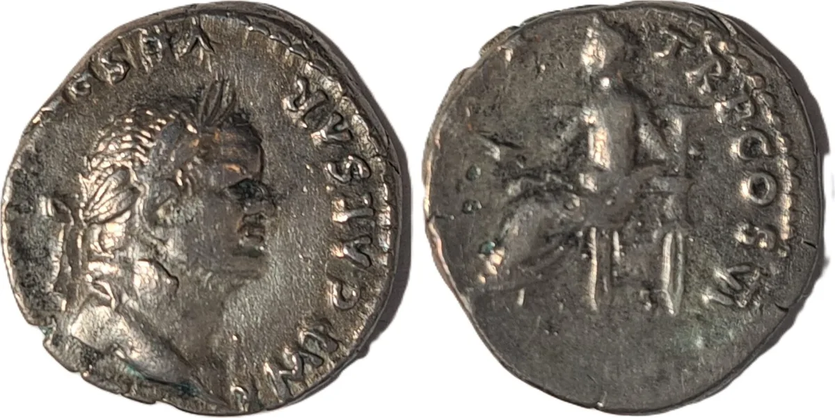 Vespasian AR Denarius 75 AD. Rome