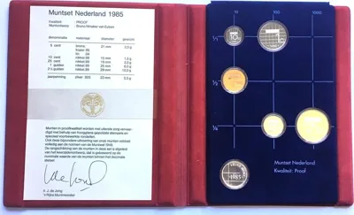 1985 NETHERLANDS Proof set 1985 with silver token # NL85P Proof