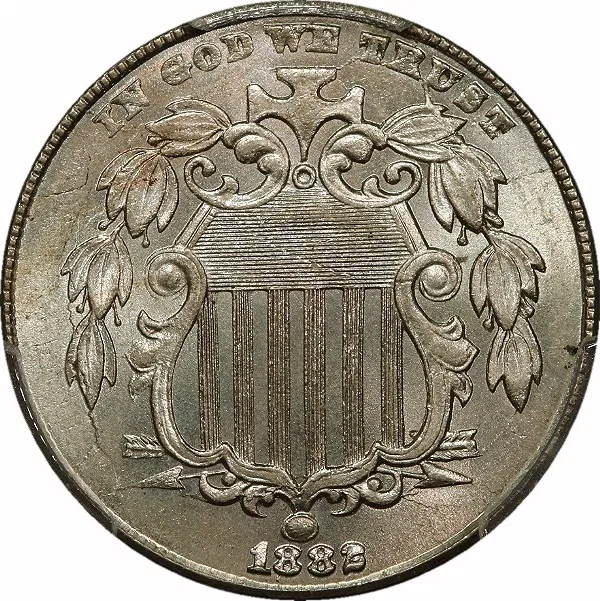 Shield Nickel, 1882, 5¢, MS64 , PCGS