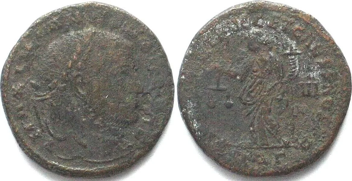 302-303 GALERIUS (293-311 AD). AE Follis, as caesar, 302-303, AQΓ, Aquileia mint, III VF