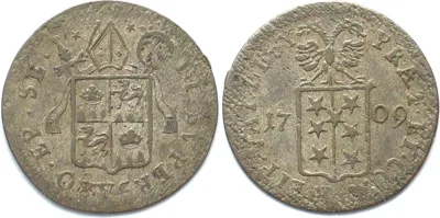 1709 Swiss VALAIS Sitten Batzen 1709 FRANZ JOSEPH SUPERSAXO billon AU!