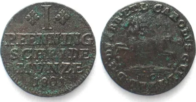 1801 BRUNSWICK-WOLFENBUTTEL Pfennig 1801 KARL WILHELM FERDINAND copper AU!