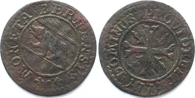 1771 Swiss Cantons BERN. Vierer (1/2 Kreuzer) 1771 billon aXF! EF-