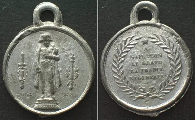 1833 NAPOLEON I. Restoration of the Statue on the column of Austerlitz 1833, tin 26mm AU